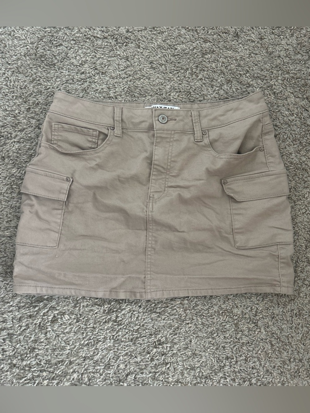 Wax Jean Taupe Beige Mini Skirt